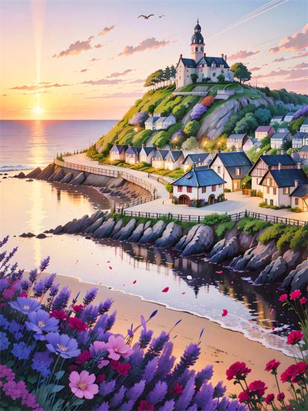 

Полный квадратный круглый сделай сам алмазная картина морской пейзаж домашний декор вышивка закат город ручная работа настенное искусство Full Round 20x30CM