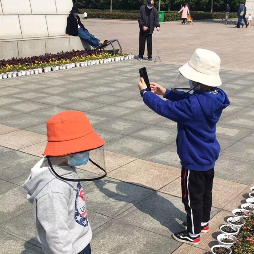 Kids Face Protection Hat Children Detachable Transparent Face Protection