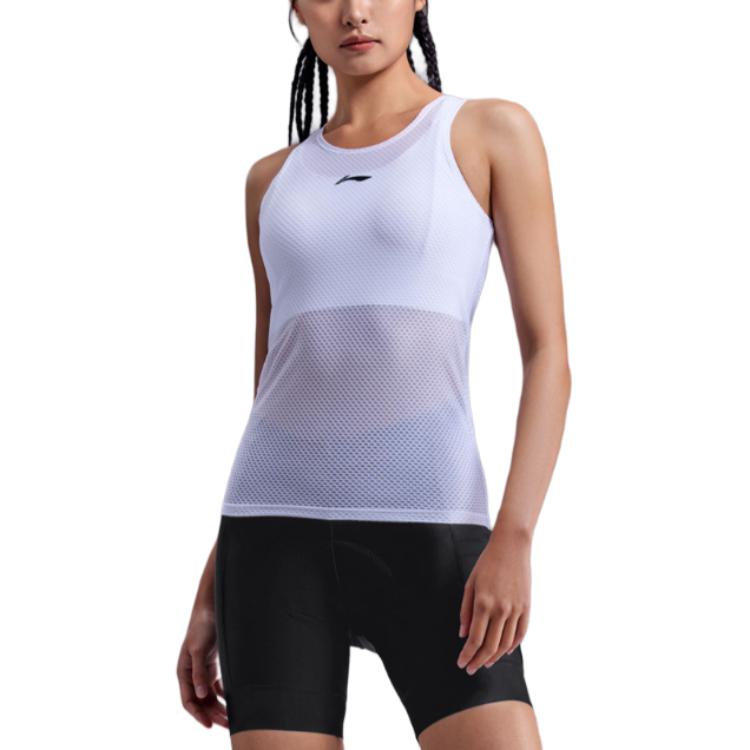 Li Ning Solid Color Round Neck Comfortable Breathable Versatile Casual Quick-Dry Vest Women Vest White LCTY038-2