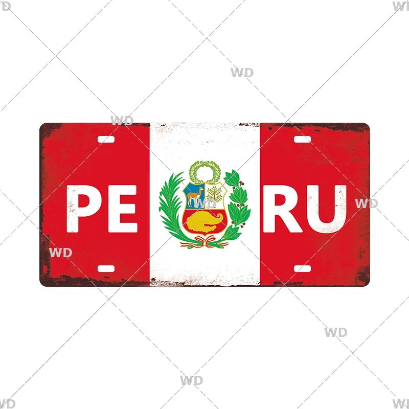 National Flag License Plate 6x12Inch Home Signs Metal Vintage Tin Sign Garage Bar Wall Signs Decor Patriots Best Gift Dustproof