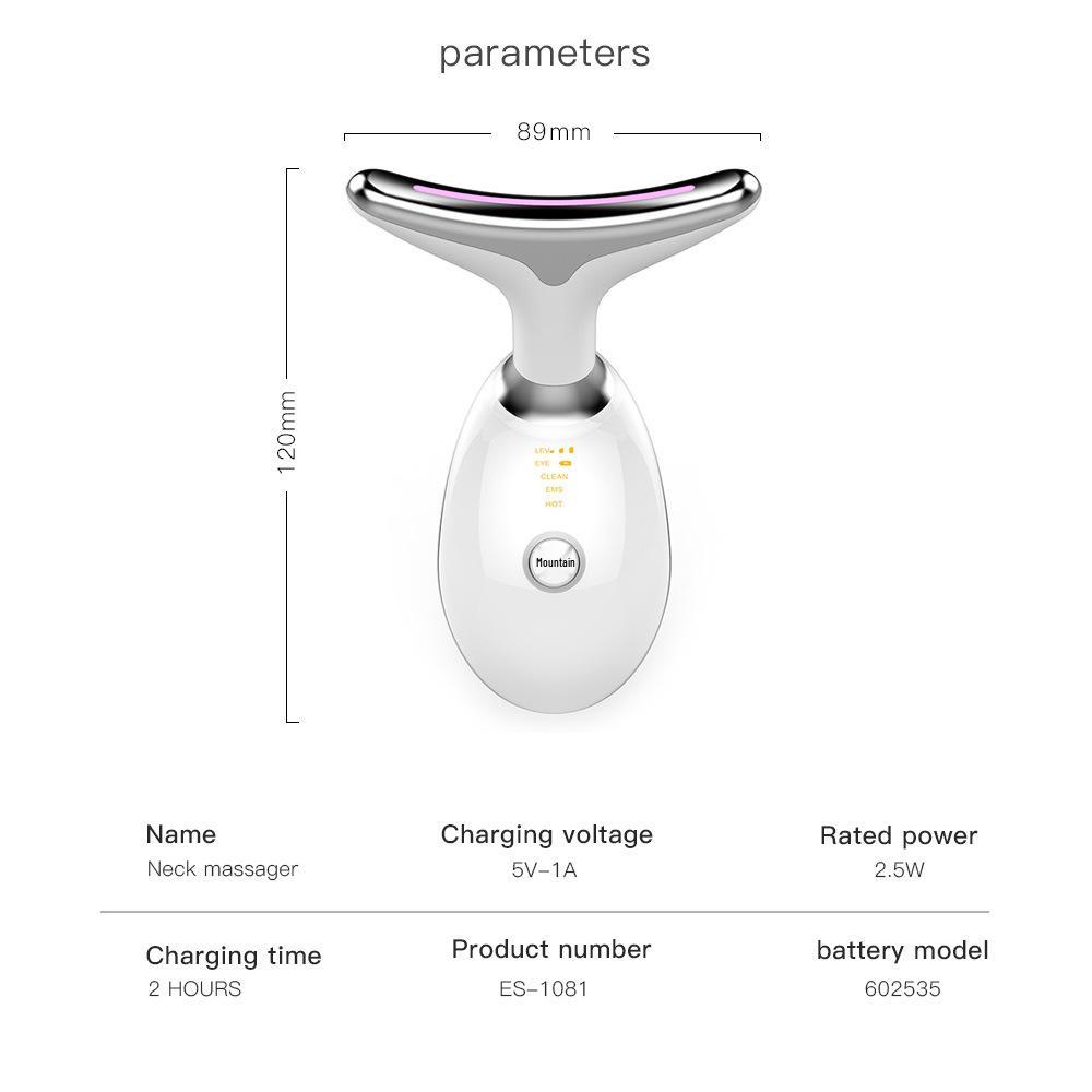 Photon Therapy Neck & Face Massager: Double Chin Reducer and Skincare Tool
