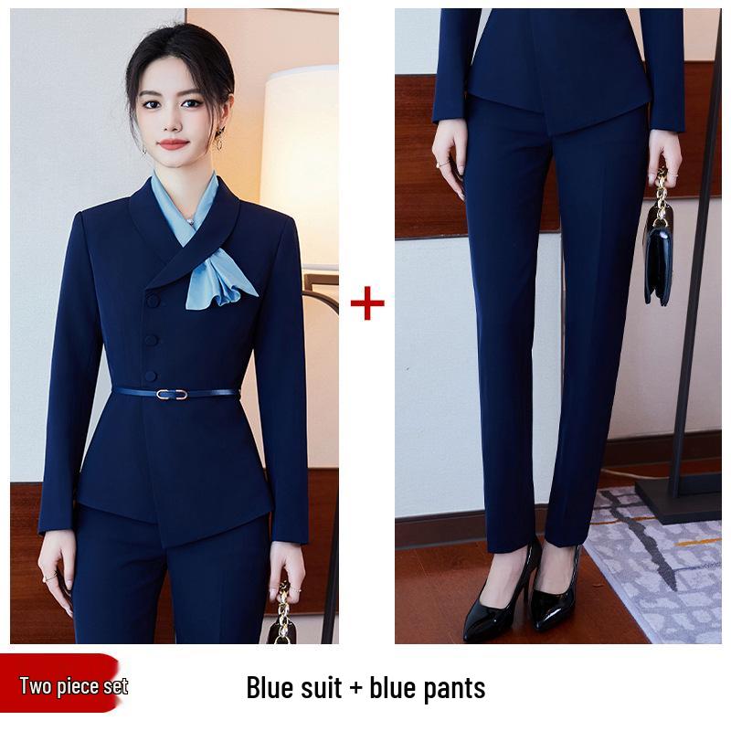 High-End Women's Professional Business Suit Set for Hotel Management, Housekeeping, Receptionist, and Salon Workwear