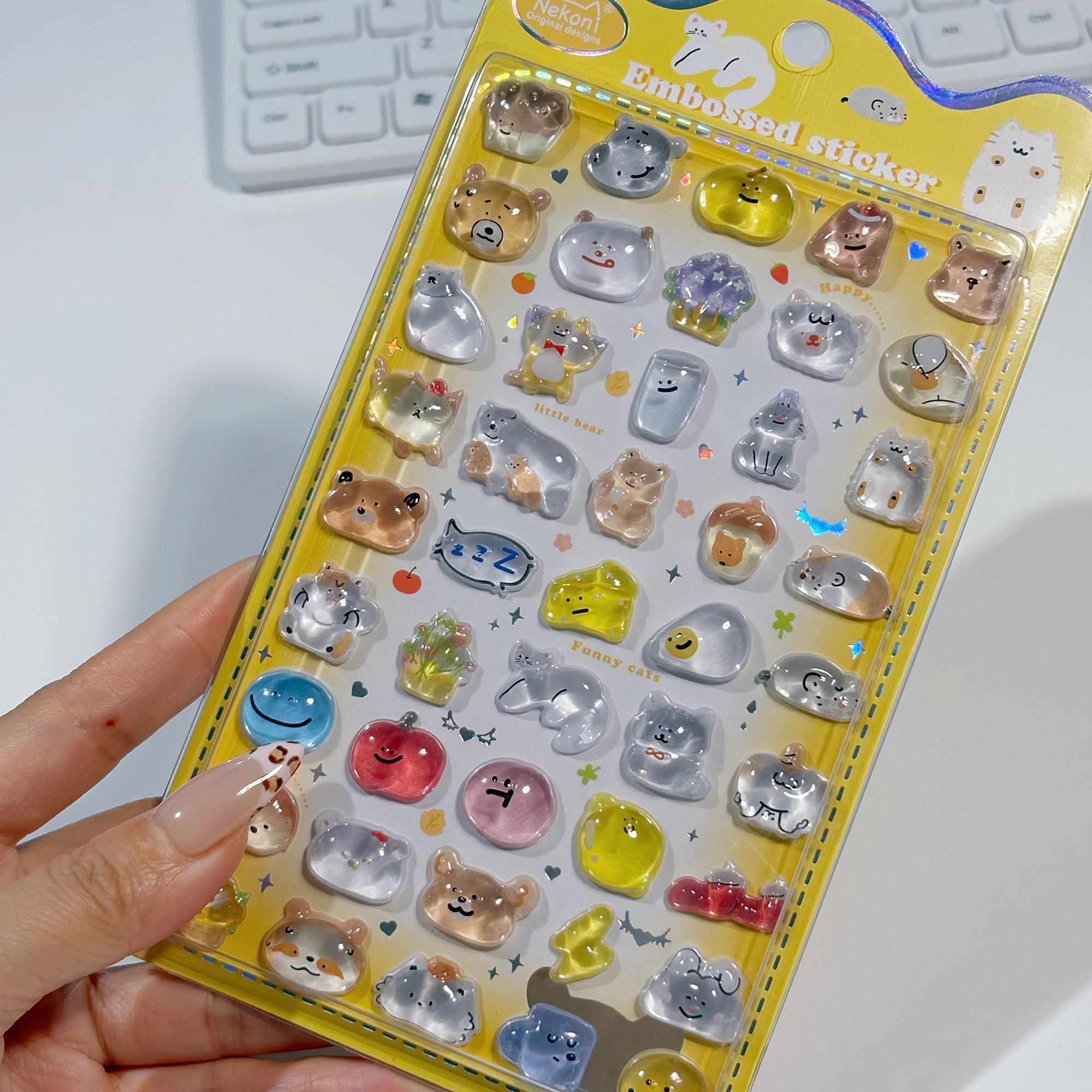 1pcs Cute Ghost 3d Crystal Stickers Astronaut Stickers Funny Creative 3d Stickers Diy Diary Stickers Student Prizes