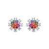 Earrings - LUXENTER - AFRICA Fantasia - Rhodium-plated Metal Alloy - Multicolored Cubic Zirconia - Turquoise, Pearls