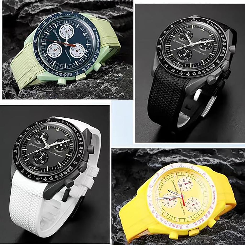 20mm Watch Band for and Rubber Watch Band with Silicone Waterproof and Includes Adjustment Tool and Spring Omega, Swatch, MoonSwatch, Omega,