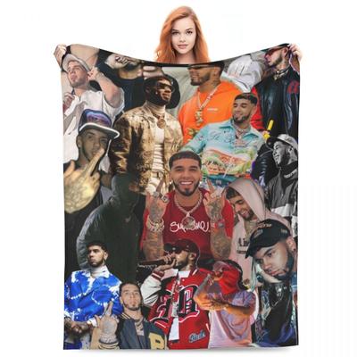 Warm Soft Blanket Travel Office Anuel AA Throw Blanket Rapper Flannel Bedspread Living Room Novelty Sofa Bed Cover