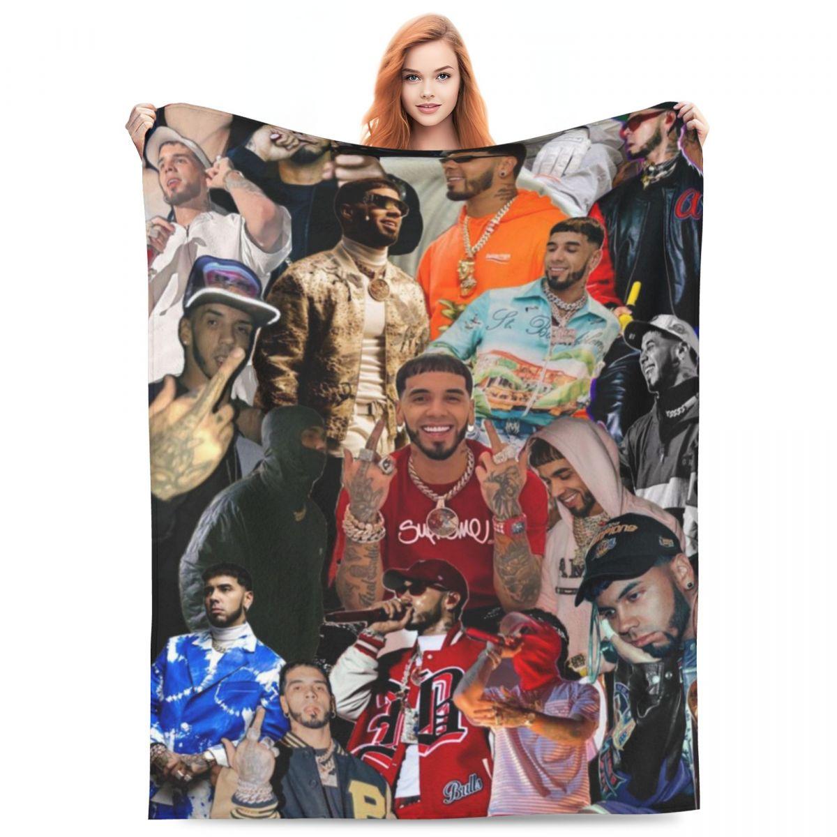 

Warm Soft Blanket Travel Office Anuel AA Throw Blanket Rapper Flannel Bedspread Living Room Novelty Sofa Bed Cover 30x40in