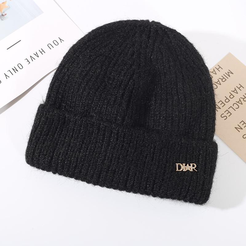 Hat Women's Warm Knitted Korean Edition Trendy Versatile Casual Look Small Thick Cross Border