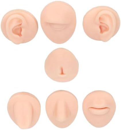 Laroal Körperpiercing-Übungsmodell, Silikon, Nasensimulation, Bauchnabelmodell, Set, Zunge, Mund, Display, Zubehör, Ohr für Anfänger