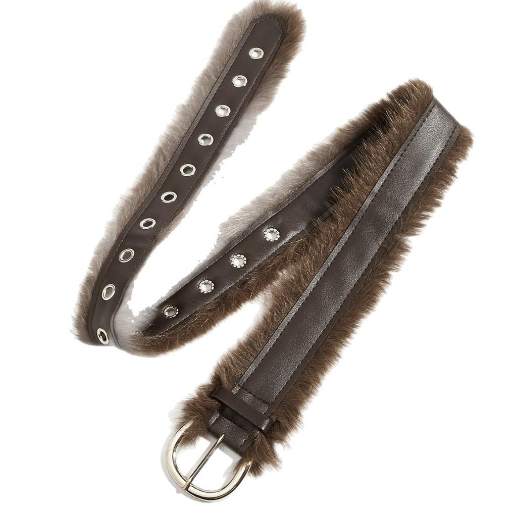 Leather Minimalist Pu Plush Wide Belt With Pin Closure For Women Outfits Fashion