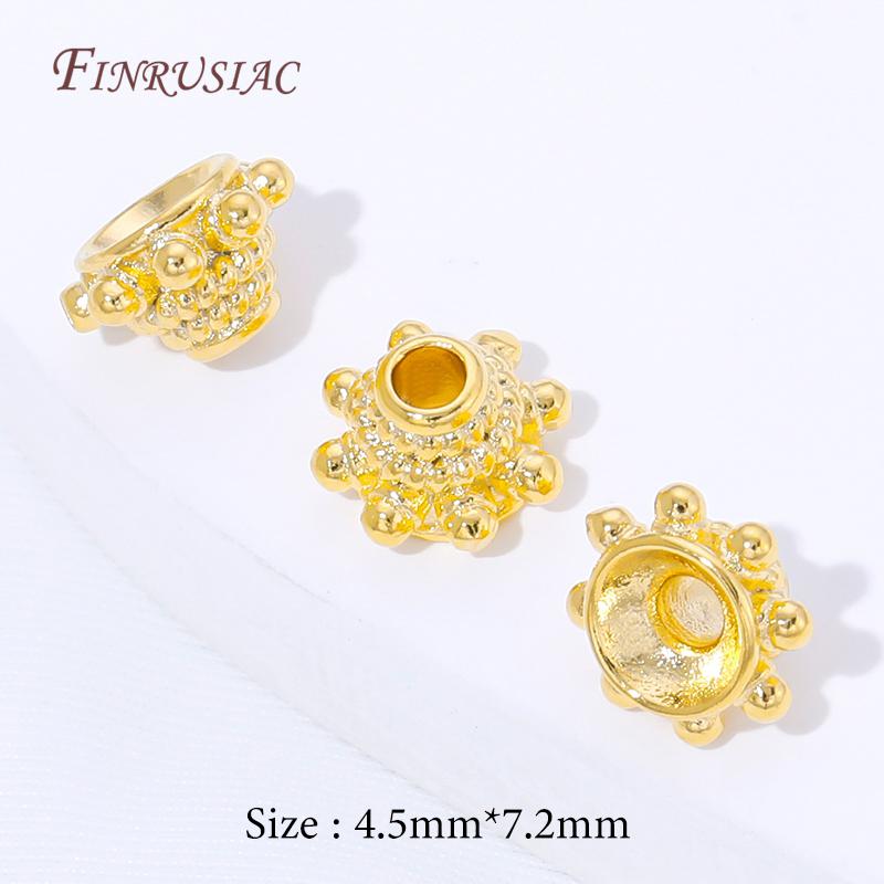 

18K Gold Plated Flower Bead Caps,Vintage Metal Filigree Spacer Bead Caps For Jewelry Making,Bracelets Necklaces DIY Craft 2 pcs
