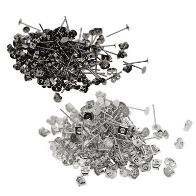 400 Stück 4 mm Eisen-Ohrstecker und -Rückseiten für DIY-Schmuck