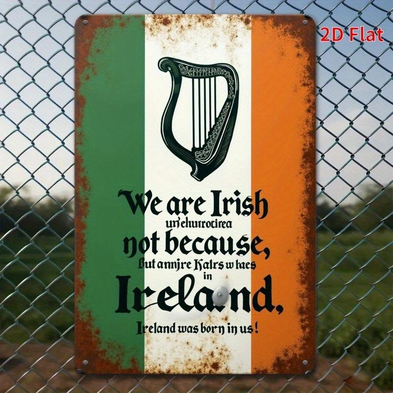 Irish Themed Metal Sign Vintage Harp Design Iron Wall Art Inspirational Quote Easy To Hang for Home Office Cafe Bar Re