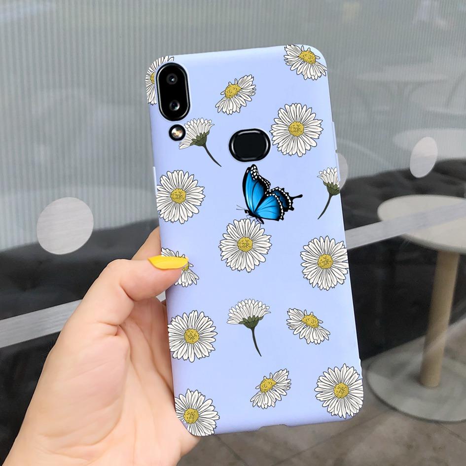 For Phone Case Samsung Galaxy A10s A107 SM-A107F Case Fashion Candy Color Flower Soft Cover For Samsung A10s A 10 S A10 2019 Bag
