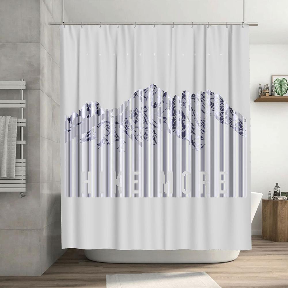 Orange Blue Decorative Shower Curtain 3D Printed Bath Curtains for Bathroom Decor Waterproof Fabric Shower Panels Customized Siz