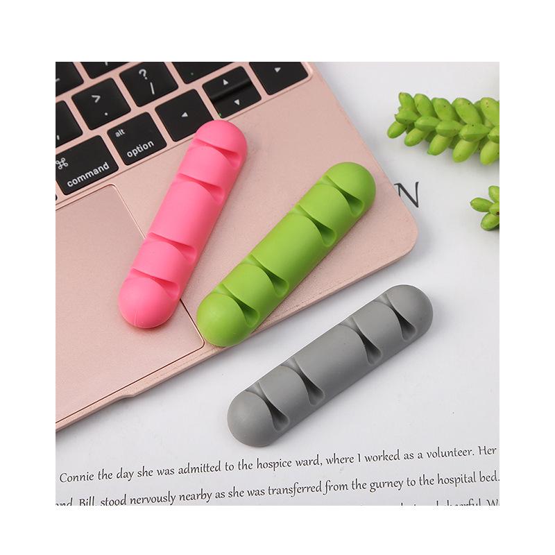 Self-Adhesive Cable Organizer Clip: Long Strip with Four Holes for Mobile Accessories