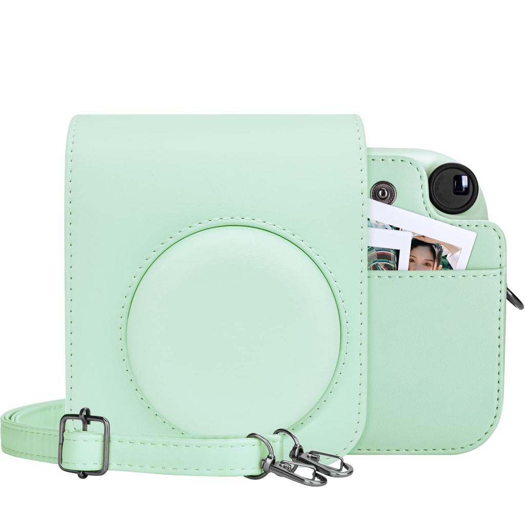 Kinokoo Instax Mini 12 Fujifilm Instax Mini 12 Camera Instax Opens with Shoulder Strap Included Case, Case, Case, Magnet, (Green)