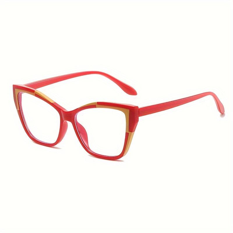 

1 Pair Of New Metal Cat S Eye Frame Fashion Glasses For Men And Women Day And Night Use Anti-Blue Light Lens Tinted Glasses