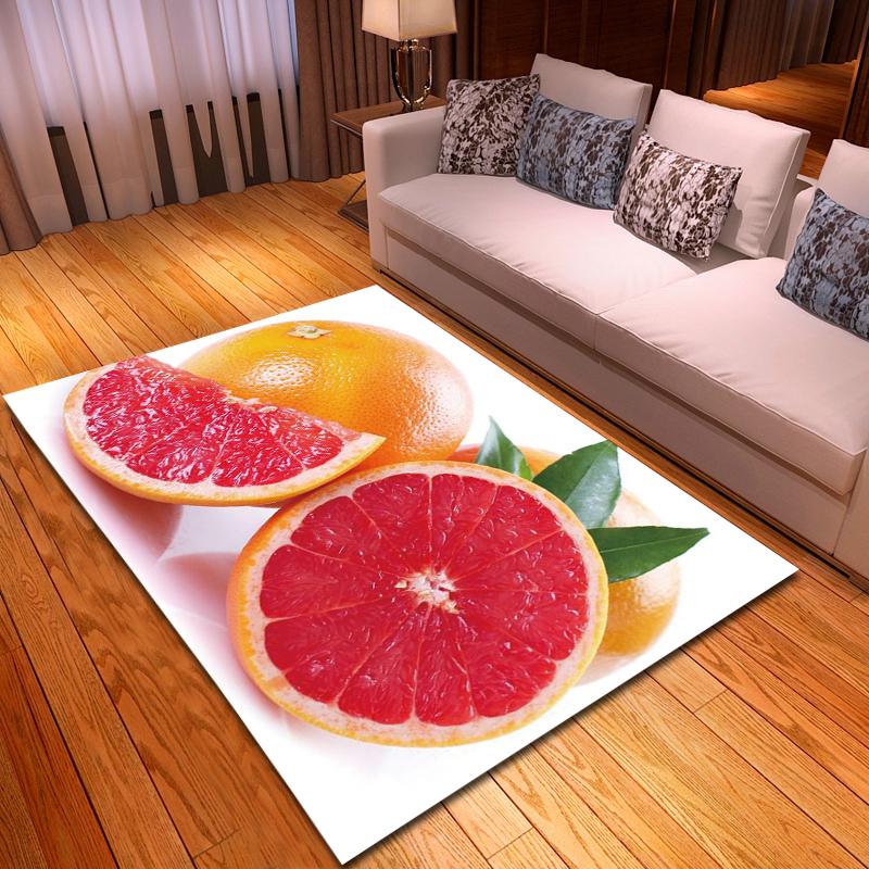 Lemon Living Room Carpet Yummy Fruit 3D Bedroom Rugs Kids Room Mat Kitchen Area Rug Floormat Bathmat Indoor Entrance Doormat