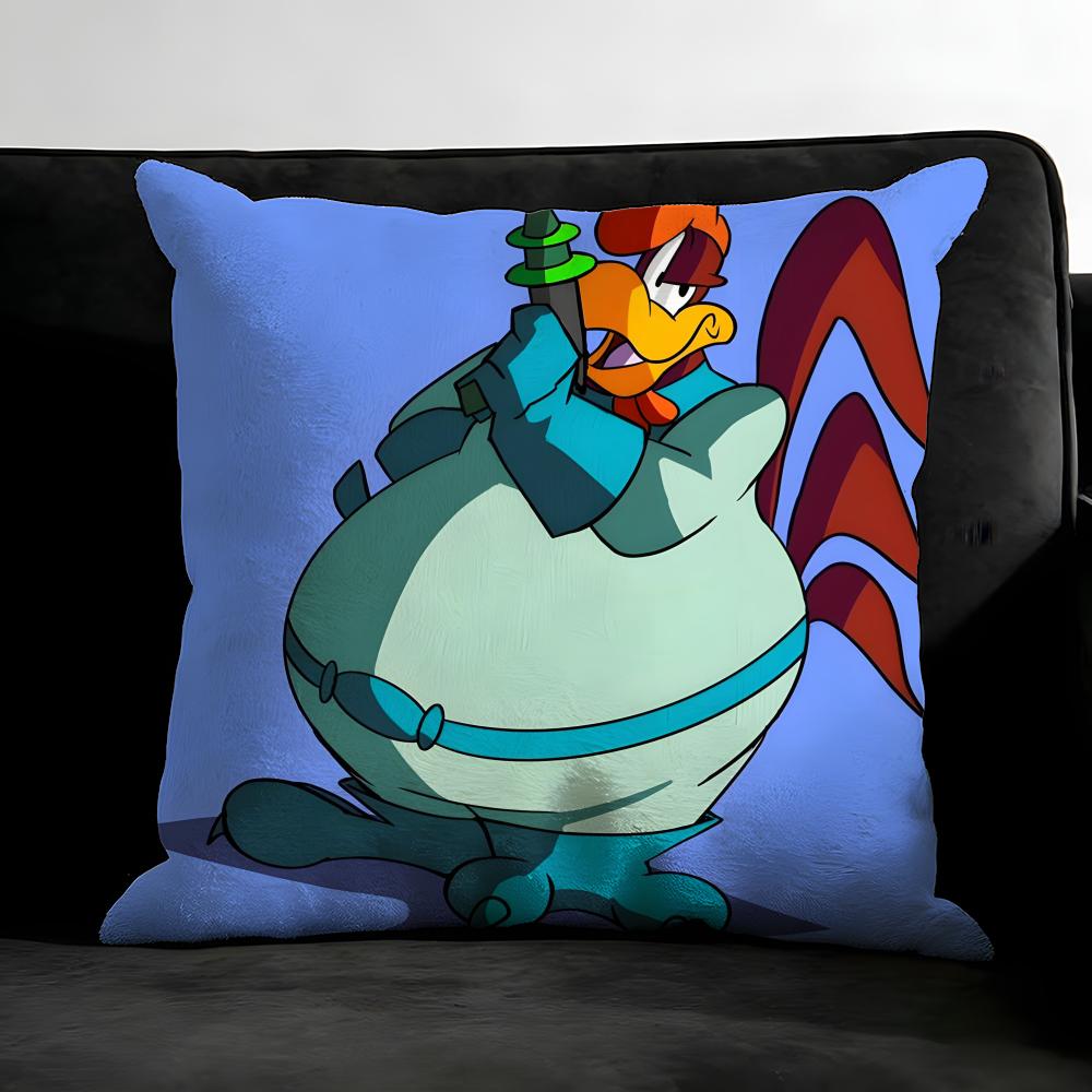 

FFoghorn LeghornN Cartoon Cushion Cover Pillowcase Ultra Soft Skin Friendly Fabric Cloud Like Comfort Concealed Zipper 30x30cm