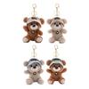 Cute Bear Wear Hat Keychain Soft Plush Backpack Charm for Girls Adorable Keyring Gift for Mothers Lovers Family Friends Colleagues