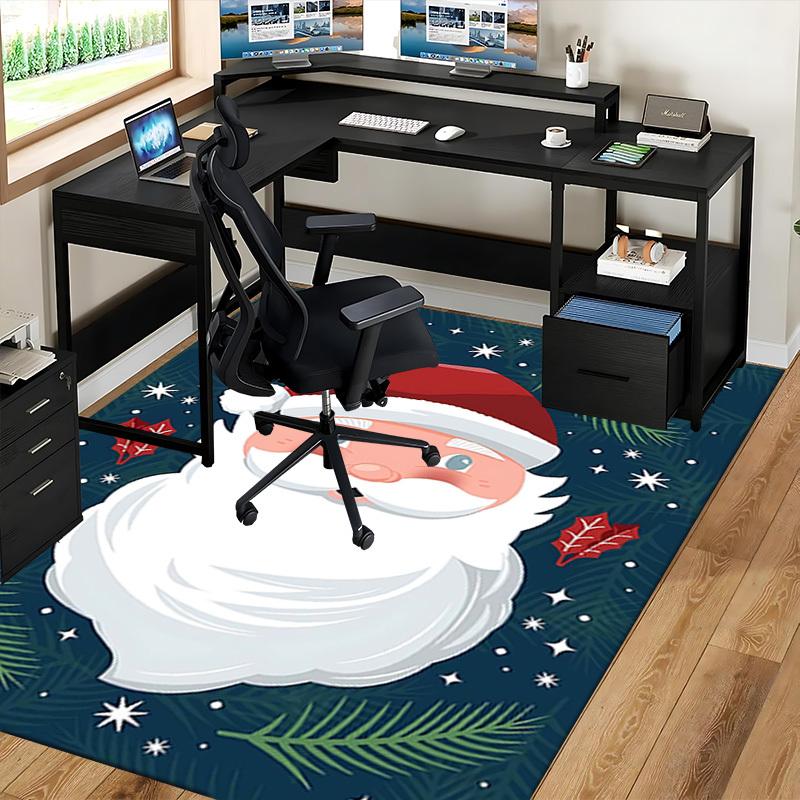 Christmas Santa Claus Chair Mat - Anime Cartoon Design, Non-Slip Carpet for Office, Home Decor, Living Room, Bedroom, Game Room & Dormitory.R012