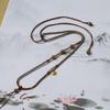 Exquisite Handmade Hetian Jade Rope Weaving Jewelry Tasel Lanyard with Adjustable Chain