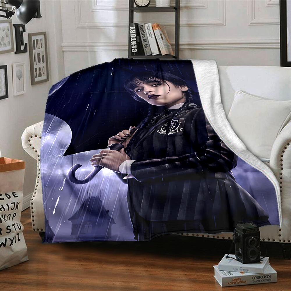 1pc Addams Family Wednesday3 Blanket, Gift, for Men and Women, Soft Blanket, Good for Sofa Bed Couch Travel, Lightweight Flannel Blanket