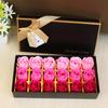 18 Peças/Caixa Flor Rosa de Sabão Textura Elegante Delicada Aparência Bonita Sabonete de Banho com Aroma Floral Caixa de Presente Rosa para o Dia dos Namorados