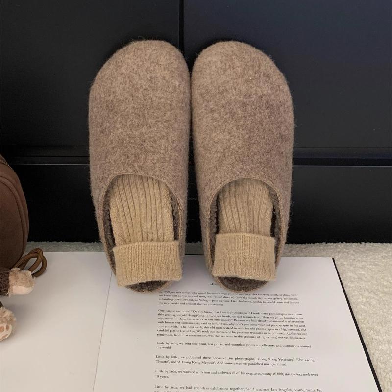 Fashion 2025  Winter New Women's Plush Slippers Retro Women Causal Fashion Shoes Simple Ladies Outdoor Flat Cotton Slippers