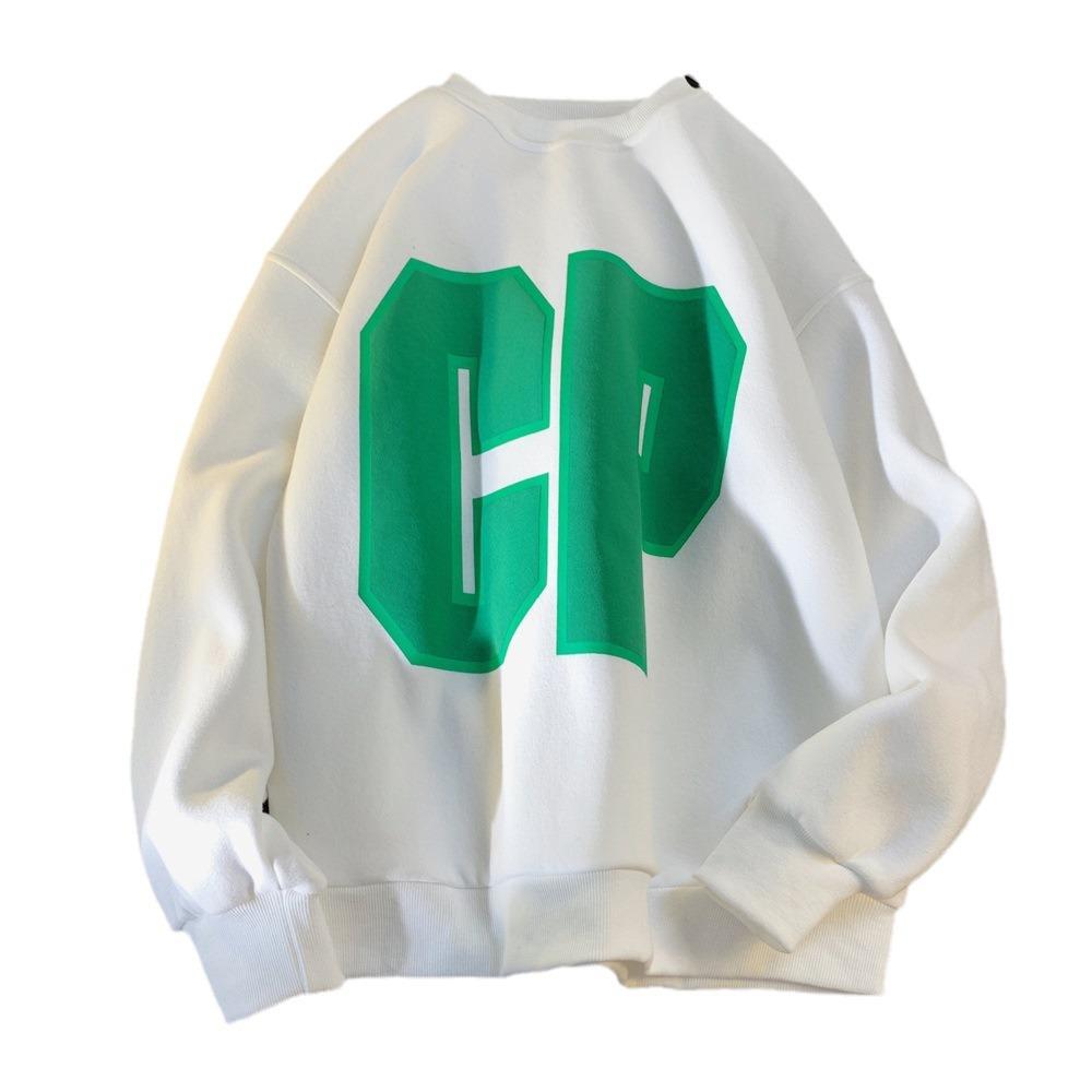 Sweater Men's New Spring and Autumn Trend Round Neck Loose Long-sleeved Printed T-shirt Bottoming Shirt Men's Top