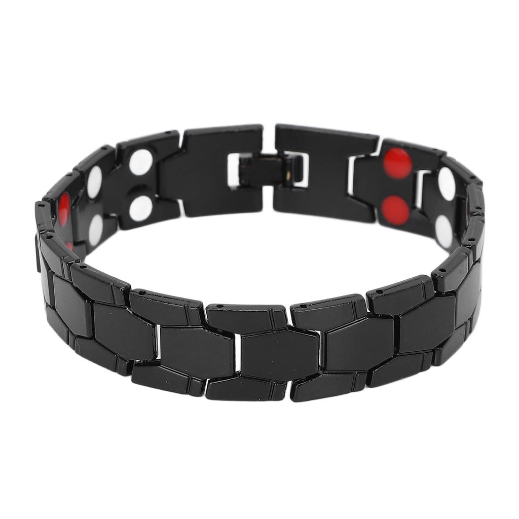Magnet Therapy Bracelet Hexagon Design Improve Sleep Stylish Widen Titanium Steel Bracelets Jewelry
