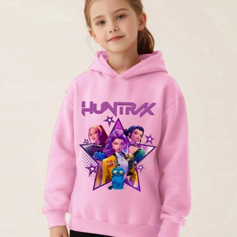 

K-pop Толстовки Охотники на демонов Девушка Тонкая Толстовка с капюшоном Осенний Спортивный костюм Худи Спортивная одежда Пуловер с длинным рукавом Детская одежда 120