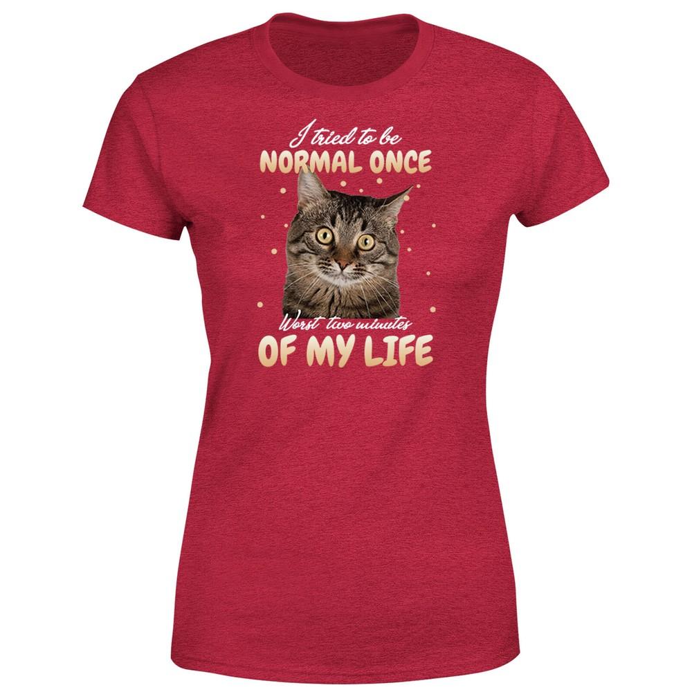 

Я попыталась быть нормальной однажды Худшие две минуты моей жизни Любительница кошек Женская футболка 4XL
