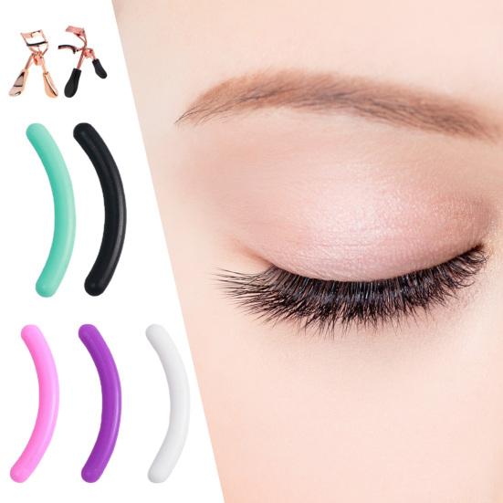 30Pcs/Box Eyelash Curler Pad High Elastic Soft Curved Design Fitted Eye Shape Eyelash Silicone Refill Pad with Storage Box Women Supply