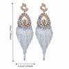 1 Pair Fashion Long Tassel Dangle Earrings Bling Bling Exaggerated Earrings  Banquet