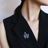 Yousheng Women Brooch Sparkling Rhinestones Inlaid Imitation Pearl Decor Butterfly Decor Suit Lapel Pin Sweaters Collars Hats Bags
