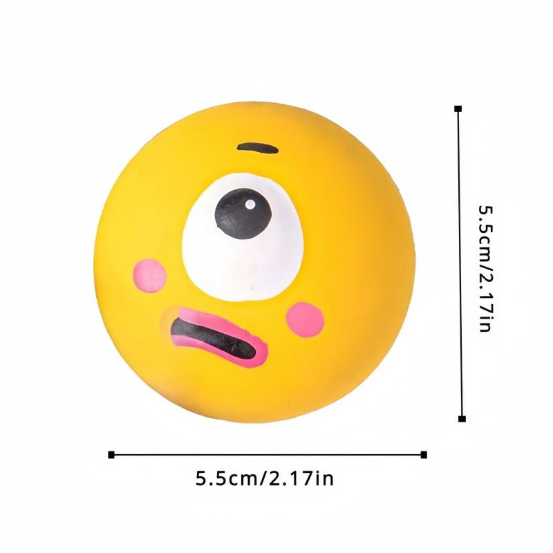 1 Piece Cute Big Eyed Design, Pet Rubber Grinding Teeth Cleaning Ball, Squeaking Dog Toy Ball, Interactive Training Pet Supplies