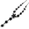 Les Trésors De Lily [N8442] - Black 'Paradis Floral' Designer Necklace
