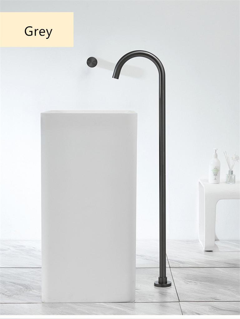 Tuqiu Brushed Gold Floor Mounted Bathtub Shower Faucet Black Bathtub Faucet Free Standing Bathroom Crane Bath Shower Mixer Tap