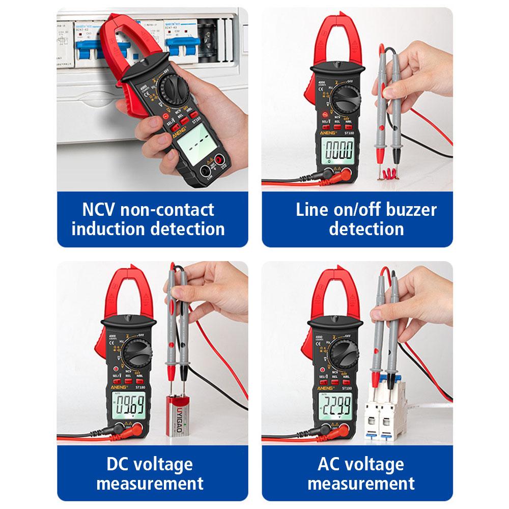 Car Electronics Tester Multimeter Ammeter Voltage Tester Digital Clamp Meter DC/AC Current Amp Hz Capacitance NCV Ohm Test Tools