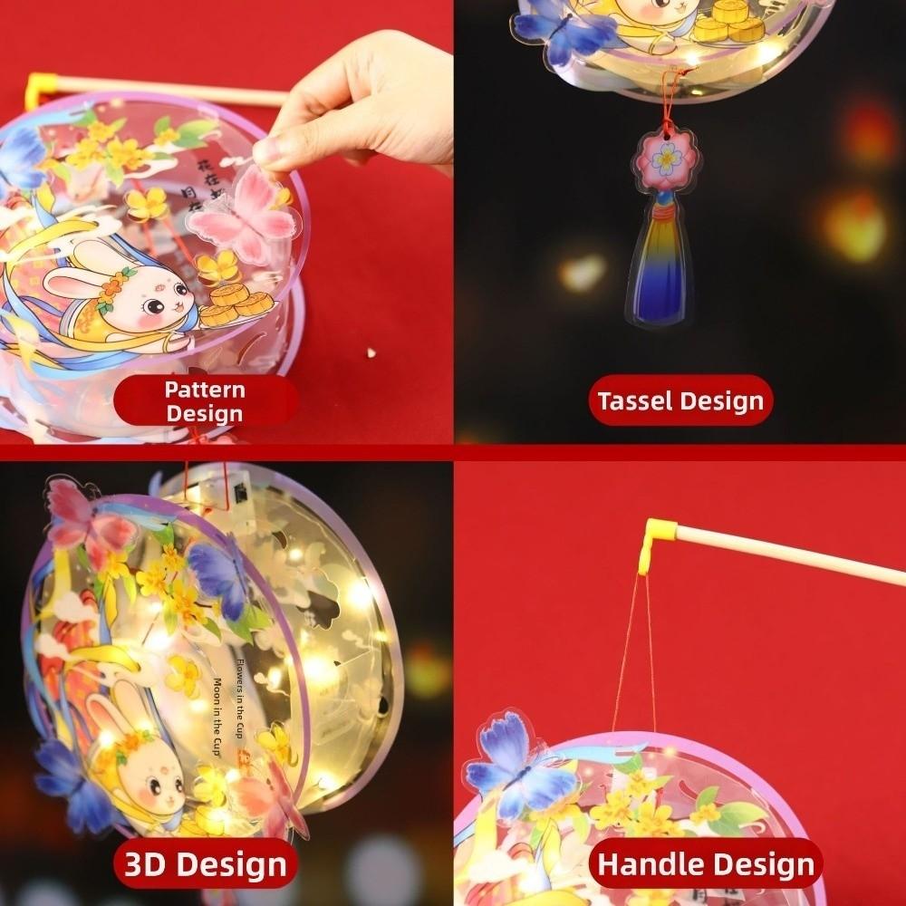 Transparent Handheld Rabbit  Lantern LED Glowing Light-Up Bunny Lantern  Photography Props