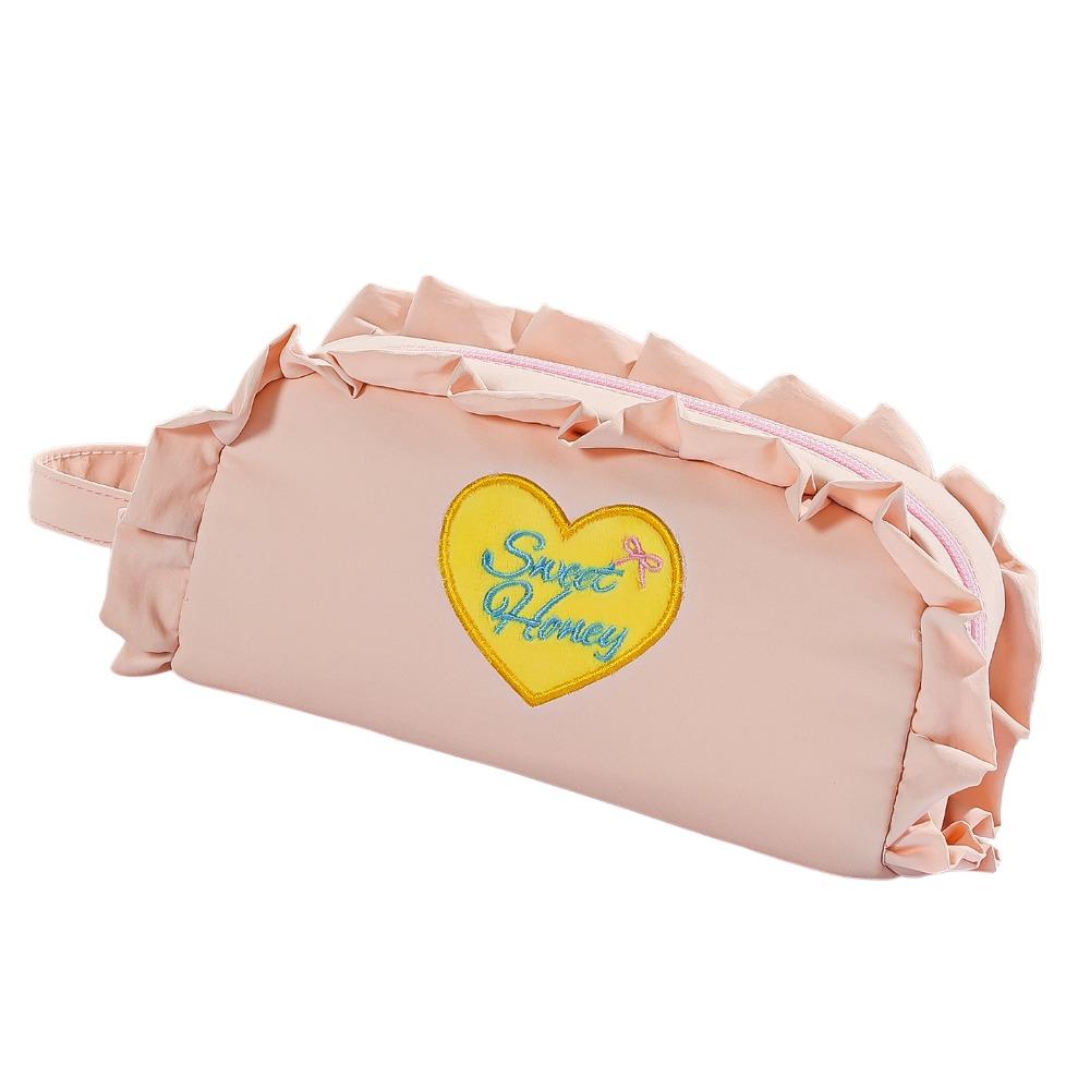Love Heart/Flower Korean Style Pen Bag Y2k Print Cloth Stationery Bag Student Girl Boy