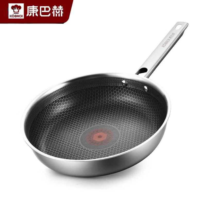 KABACH 28cm Red Dot Temp Sensor Honeycomb Non-Stick Frying Pan