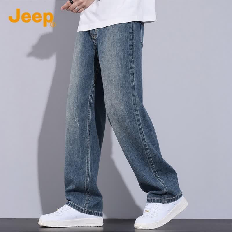 JEEP Men's Tencel Blend Loose Straight Jeans