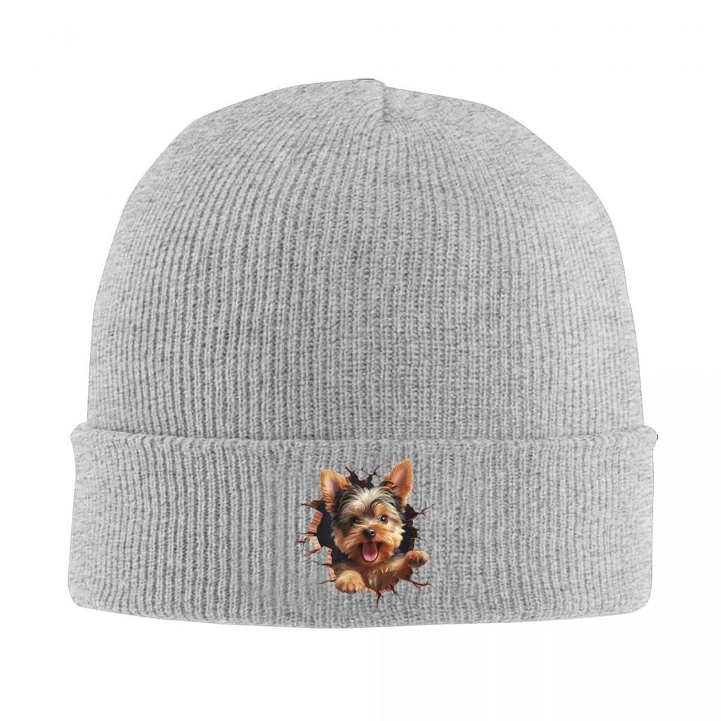 Breaking Through Cute Dog Warm Knitted Cap Winter Knit Bonnet Hat Skullies Beanies Hip Hop Caps for Unisex