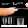 140Pcs 2 In1 Nail Dual Forms Quick Nail Extensions With Scale Crystal Armor Model Full Cover Tips Manicure Tool