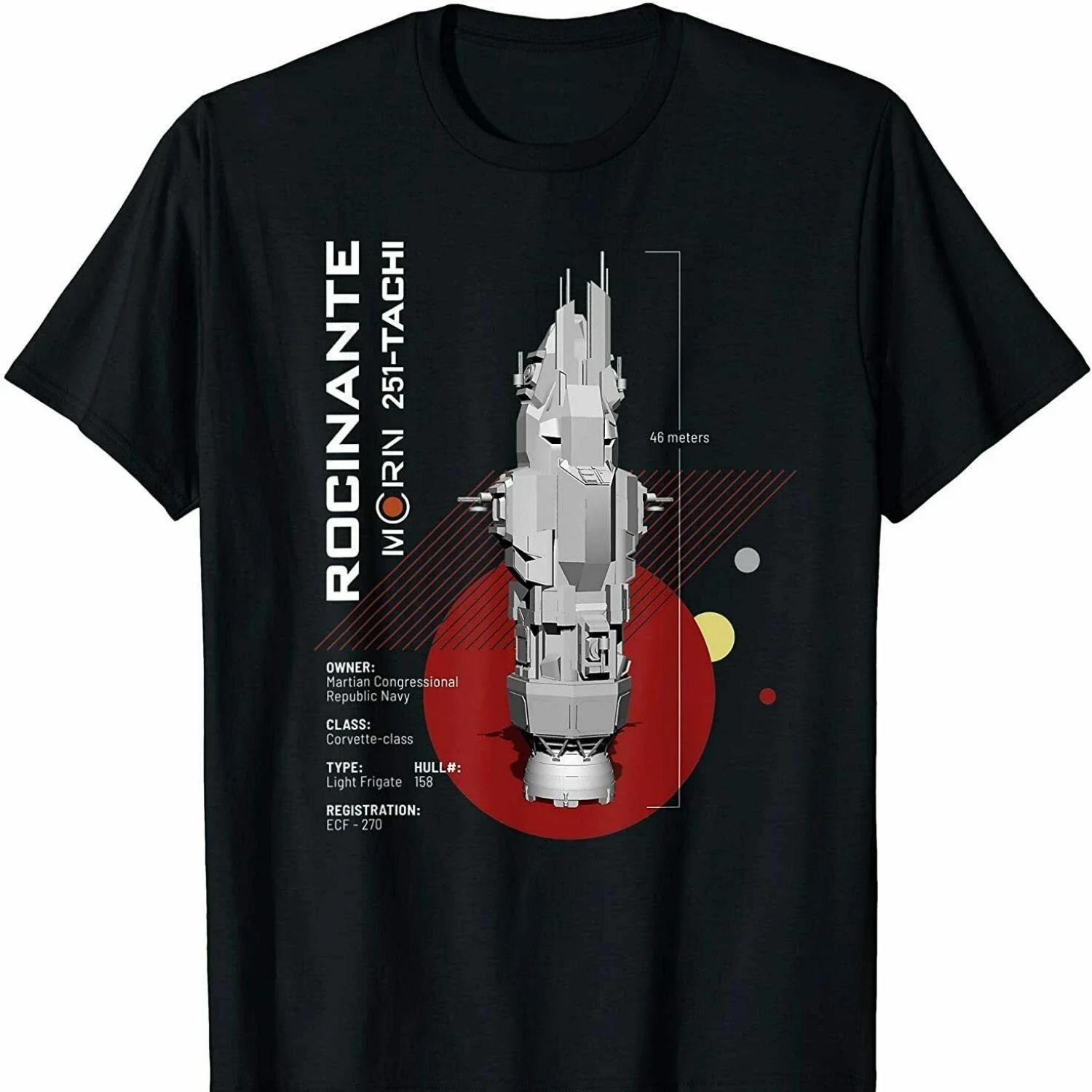 

Rare Rocinante Spaceship Infographics T Shirt New 100% Cotton Short Sleeve O-Neck T-shirt Casual Mens Top S
