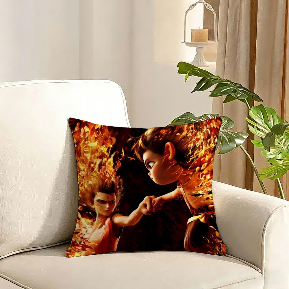 Popular Chinese Mytho Animation Nezha Cushion Cover Reversible Plush Pillow Cover Soft Fluffy Home Decor for Sofa Bedroom