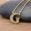 New Arrival Fashion Special Custom Design 26 Initial Letters Necklace Copper CZ Rainbow Pendant Best Family Name Jewelry Gift
